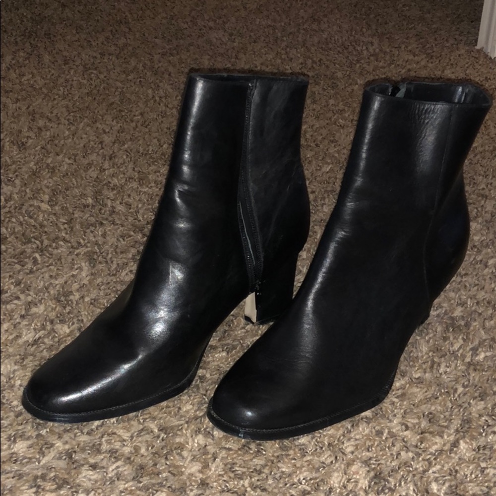 Black genuine leather boots